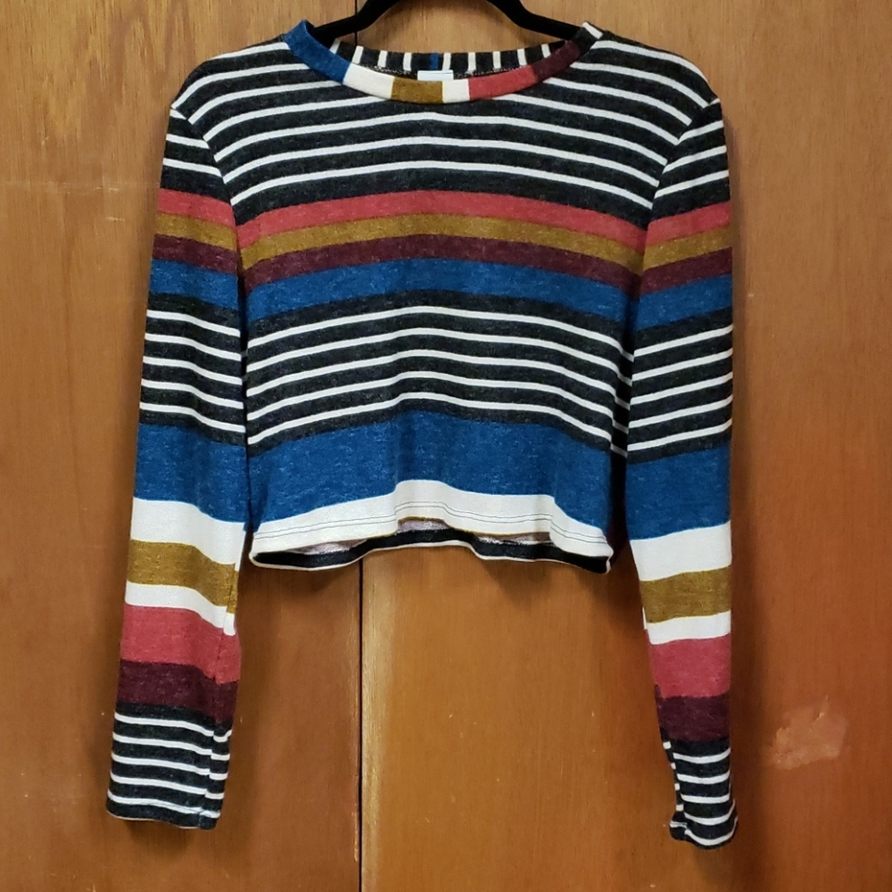 Lilian Striped Cropped Longsleeve Top
